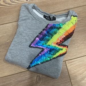 Flowers by Zoe fbz cute girls sweater rainbow sequin flash Sz 5